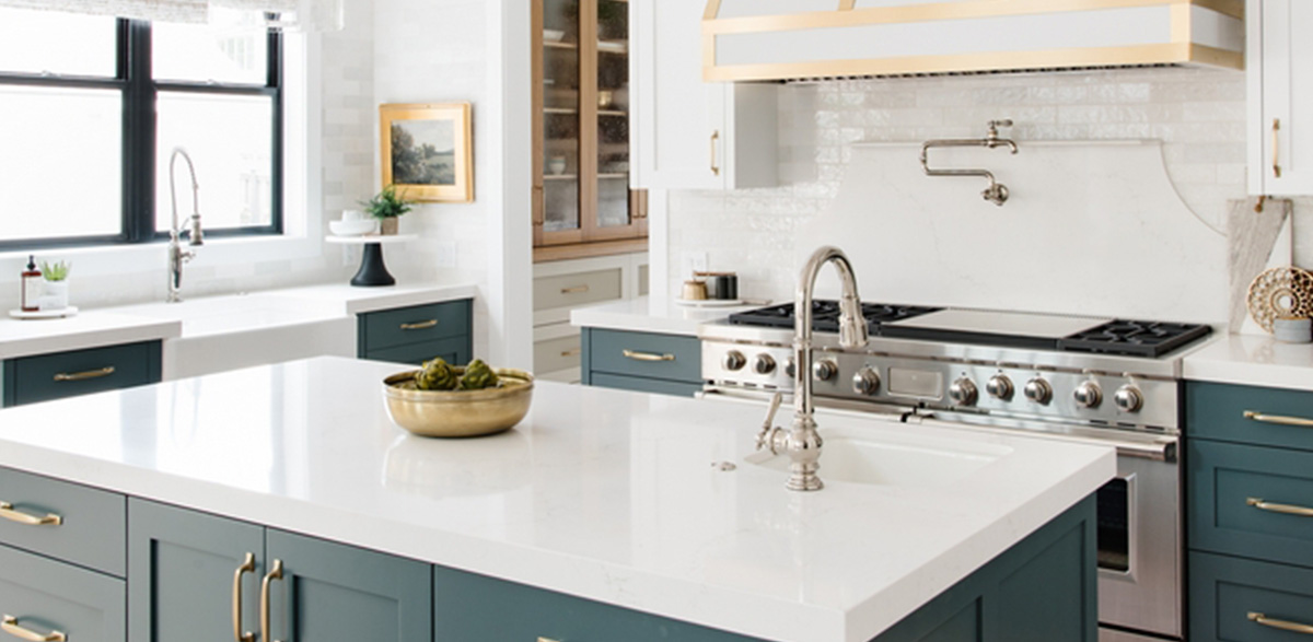 navy kitchen cupboards